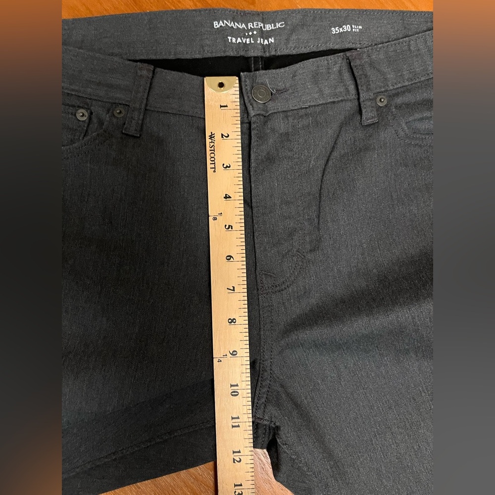 Banana Republic Men’s Charcoal Heather “Travel Pants” Chino | 35x30 | Slim Fit - Picture 4 of 9